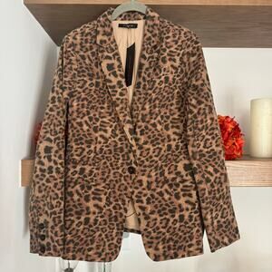 Olivaceous Animal Print Leopard Blazer